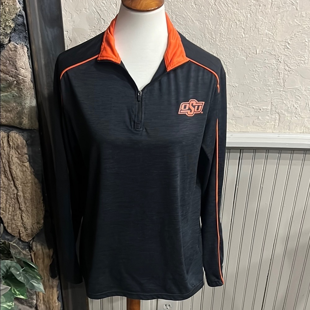 Colosseum Black and Orange Men's Pullover